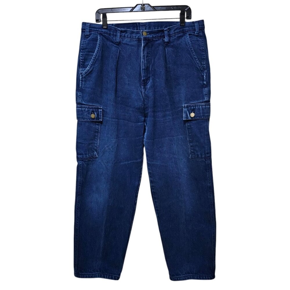 Vintage Sergio Valente Jeans Cargo Baggy Mens 36x30 Medium Wash Y2K